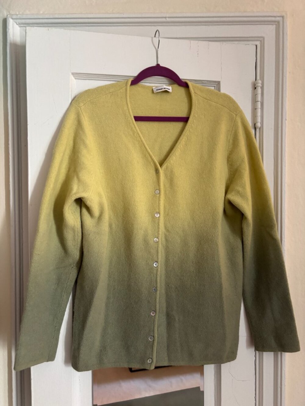 Gerry Weber Wool Angora Blend Cardigan V-Neck Button Front Sweater Green 14